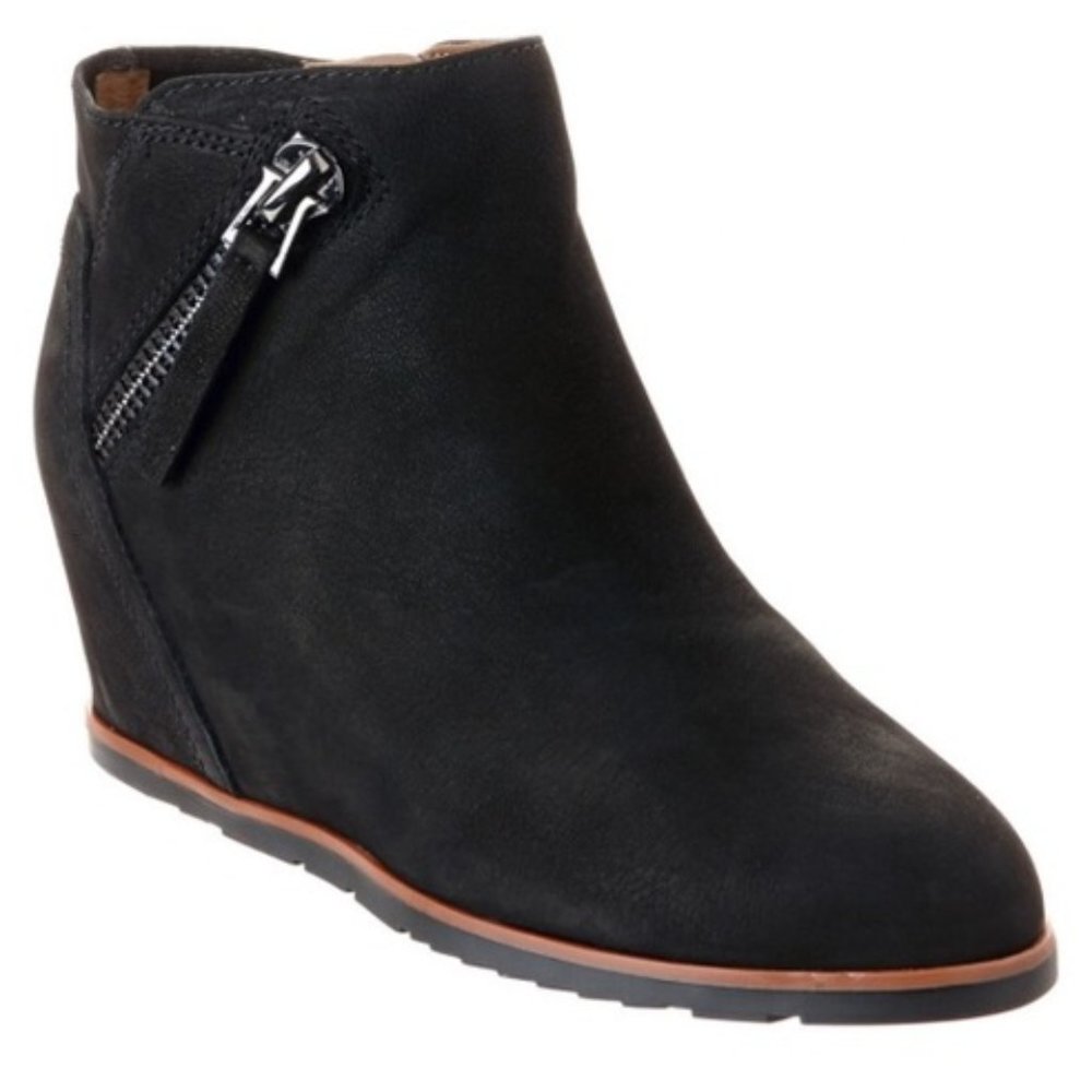 Franco Sarto Calissa Black Leather Wedge Bootie - Size 10M